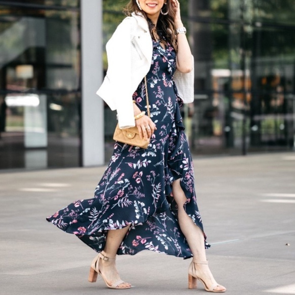Banana Republic Floral Ruffle-Wrap Maxi Dress, 8 - Picture 3 of 8